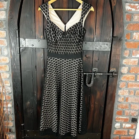 Bettie Page Dresses | Bettie Page Pin Up Style Lace Dress 6 | Color: Black/Cream | Size: 6 | Januaryjewel's Closet